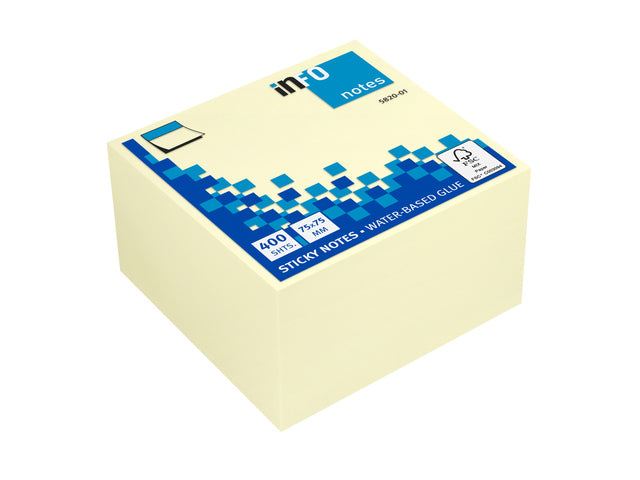 Info Opmerkingen 75x75mm geel blok a 400 vel