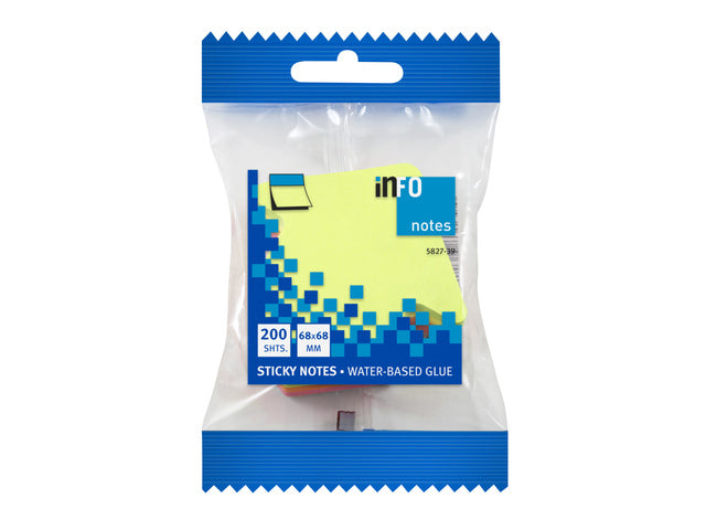 Info-Haftnotizen in Form von 67 x 68 mm, sortiert, 200 Vel