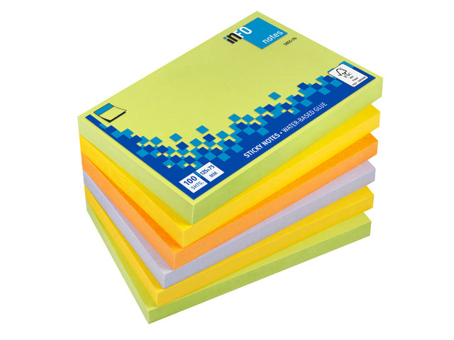 Info Notes 125x75mm assorti spring pak a 6 blok