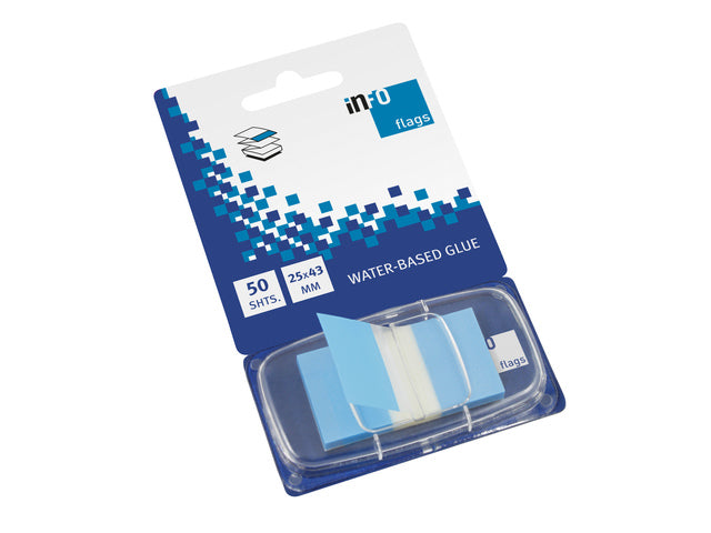 Infovlaggen 25x43mm blauw blister à 50 stuks