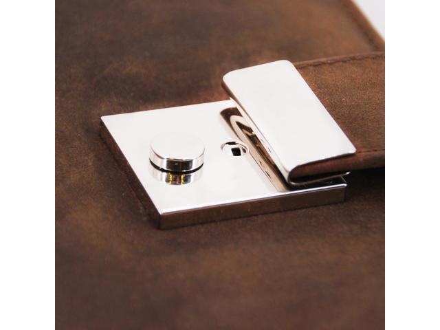 Schrijf/documentenkaart Alassio A4. 4 ringenmechaniek Leer cognac. Met slot