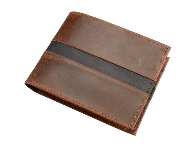 Portefeuille Pride and Soul leer bruin 12,5x9,5cm