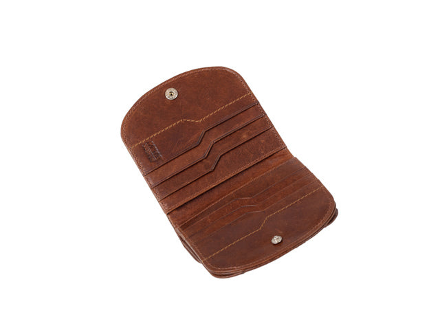 Portefeuille Mika braun RFID. Leer. 10x10x2cm