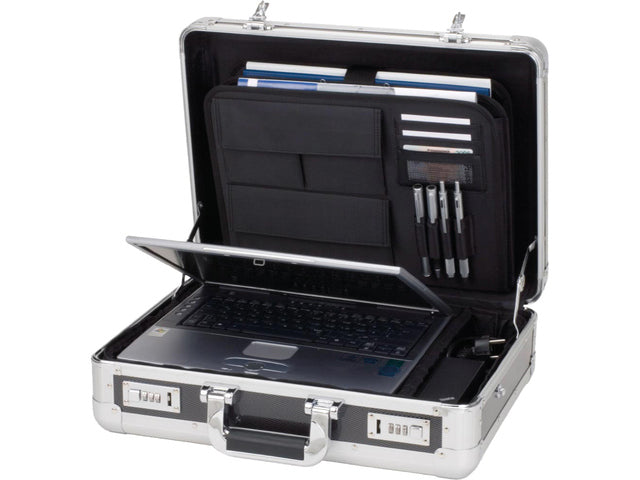 Laptopkoffer Alumaxx C-1 aluminium zilver-carbonlook
