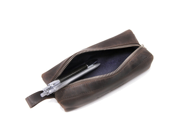 Etui Roberto Romano EMPOLI bruin echt leer 20x6x7cm