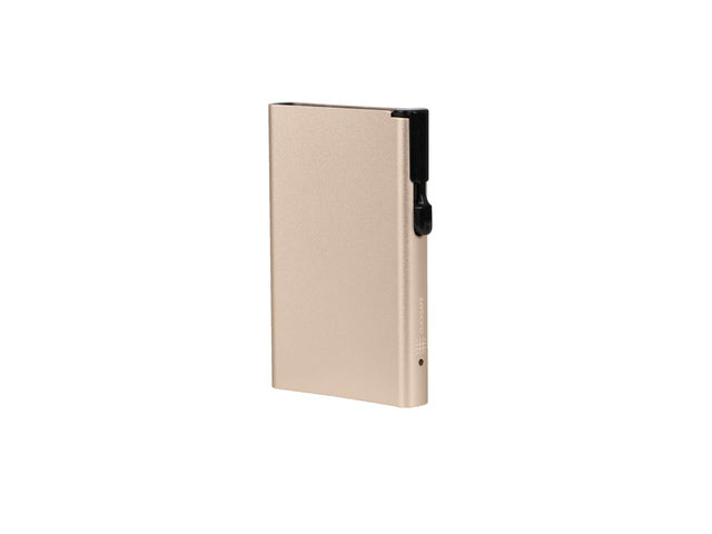 Pasjeshouder Clicksafe aluminium champagne RFID 8 pasjes