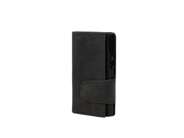 Pasjeshouder Clicksafe jachtleer zwart/zwart RFID