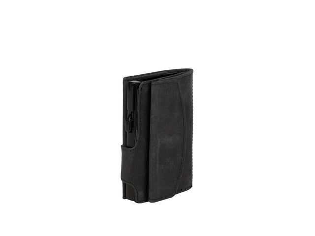 Pasjeshouder Clicksafe jachtleer zwart/zwart RFID