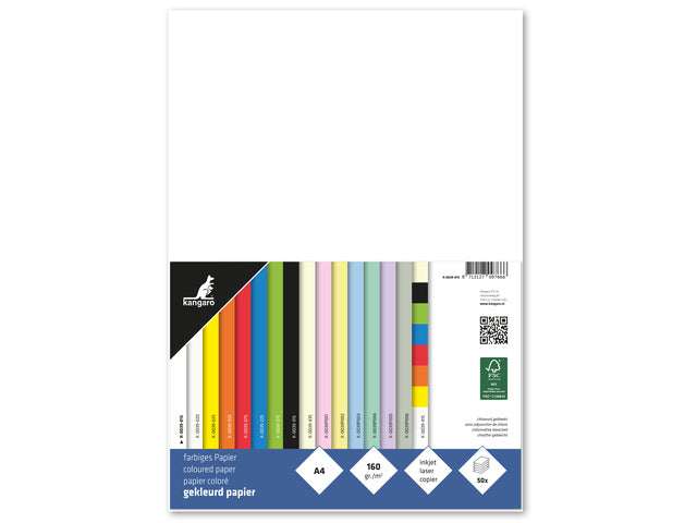 Papier Kangaro A4 160 grams pak à 50 vel wit