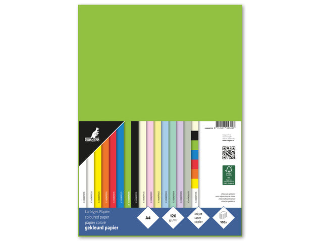 Papier Kangaro A4 120 grams pak à 100 vel groen