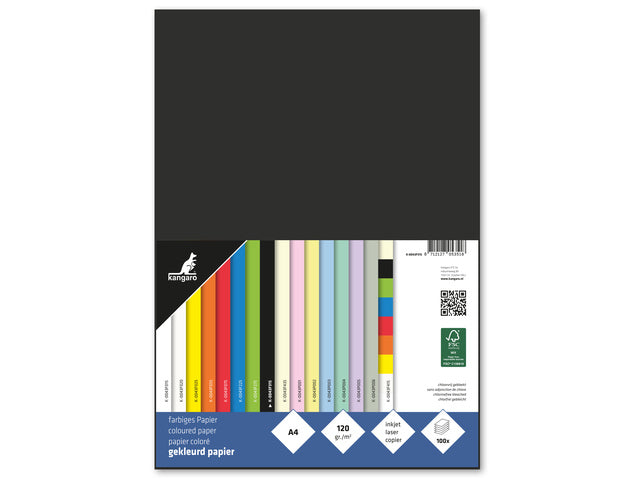 Papier Kangaro A4 120 grams pak à 100 vel zwart