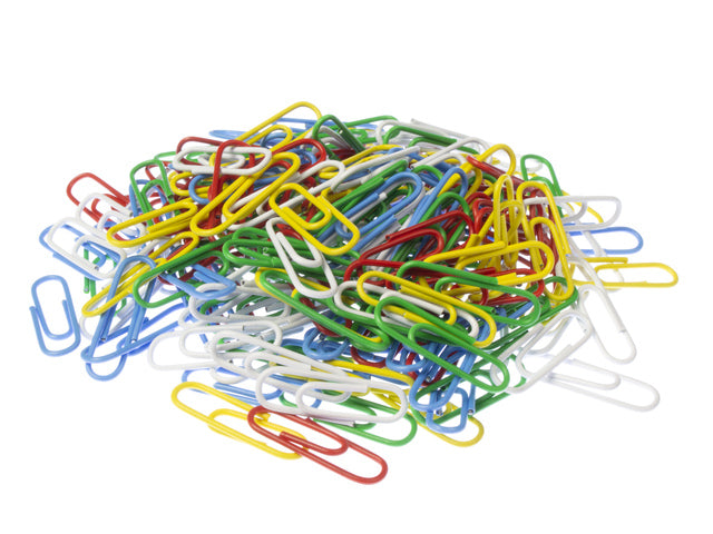 Paperclip Kangaro 25 mm, assorti kleuren, 200 stuks in ronde doos met deksel