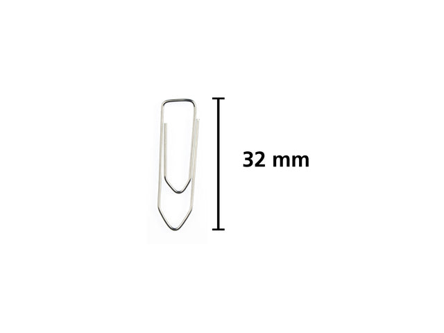 Paperclip Kangaro 32 mm, rechthoekig, doosje à 100 stuks, verzinkt