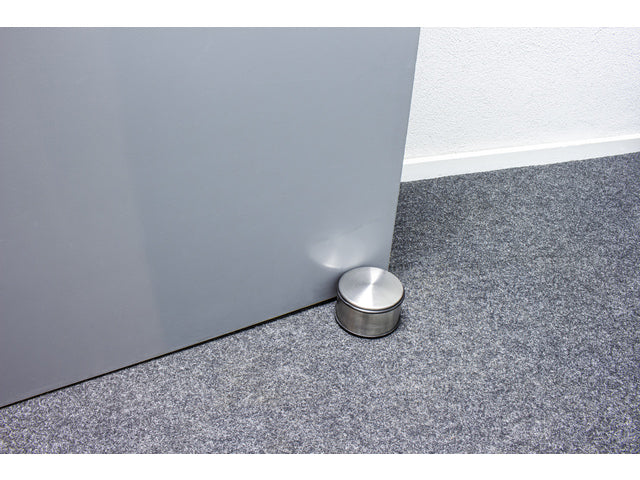 Deurstopper Kangaro metaal, hoog, chroom, 1800 gram, afmeting: Ø11x7cm hoog