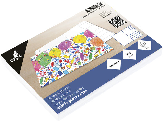 Enkele postkaarten Kangaro 105x150 mm 250grs wit 50 stuks