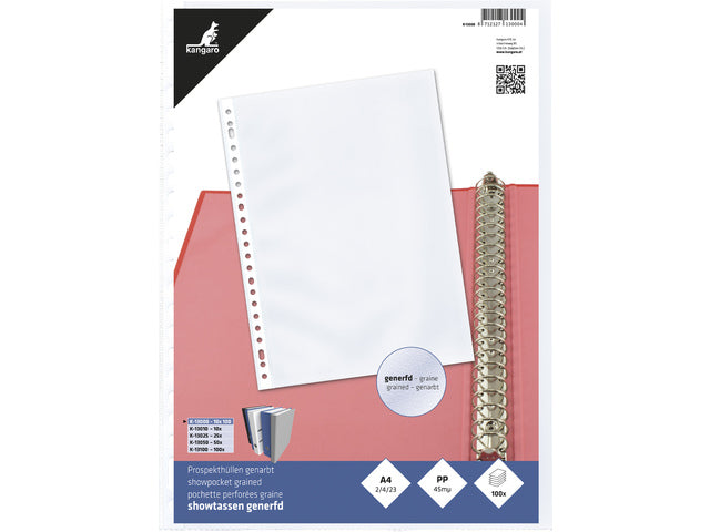 Showtas Kangaro A4 PP 45 micron 23-gaats gegenereerd 10x100 stuks