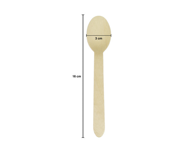 Lepel hout Kangaro 200 stuks 160 mm biologisch afbreekbaar