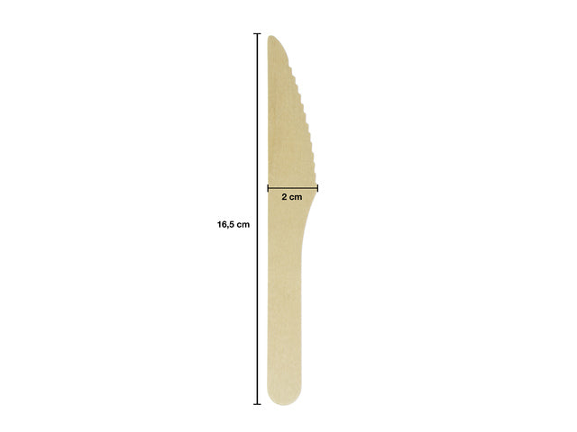 Mes hout Kangaro 200 stuks 165 mm biologisch afbreekbaar