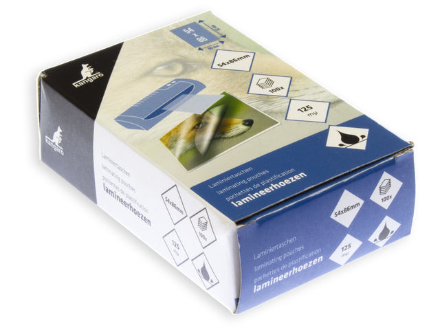 Lamineerhoes Kangaro creditcardformaat 54x86mm 125 micron pak a 100 stuks