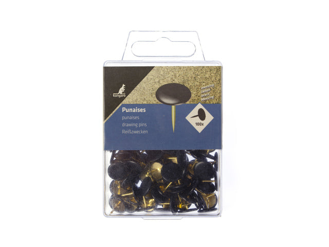 Punaises Kangaro met zwarte kap, messing, 100 stuks in kunststof doosje