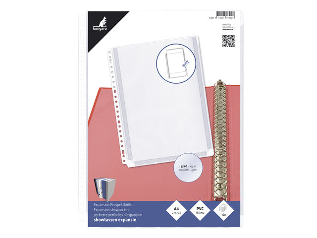 Showtas Kangaro PVC, A4, 23-gaats, pak à 10 stuks