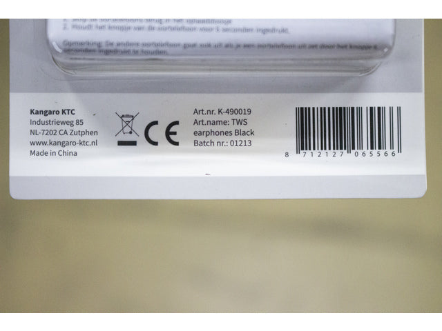 Oortelefoon draadloos/bluetooth Zwart