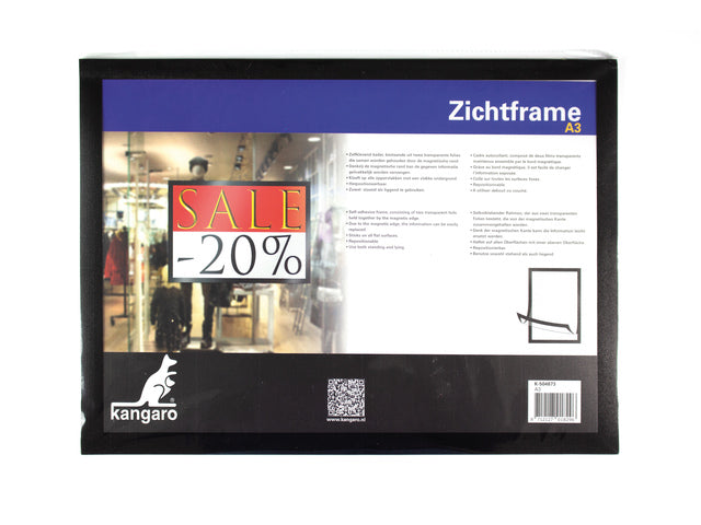 Zichtframe Kangaro A3 zwart