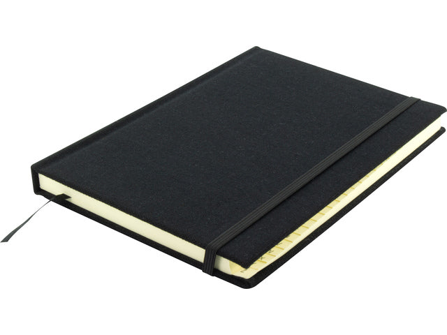 Alfabetboek Kangaro A5 A-Z linnen hard cover zwart, 208 pagina's, leeslint, elastiek