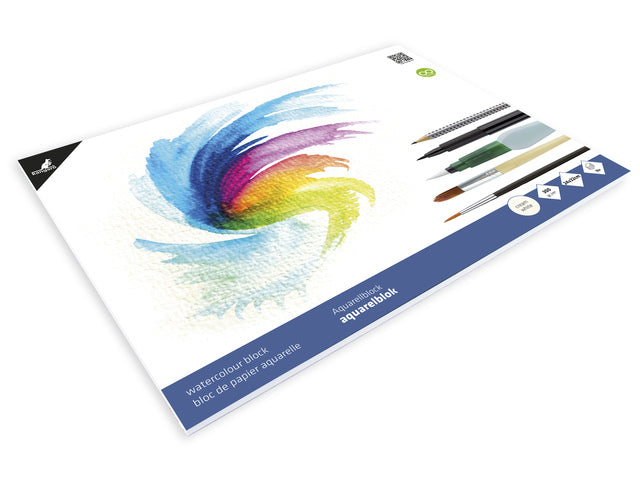 Aquarelpapier Kangaro blok 24x32cm 300 grams 16 vel roomwit