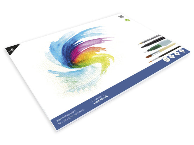 Aquarelpapier Kangaro blok A3 300 grams 16 vel, roomwit 3 zijden gelijmd