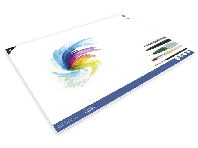 Aquarelpapier Kangaro blok A2 300 grams 12 vel roomwit, 3 zijden verlijmd