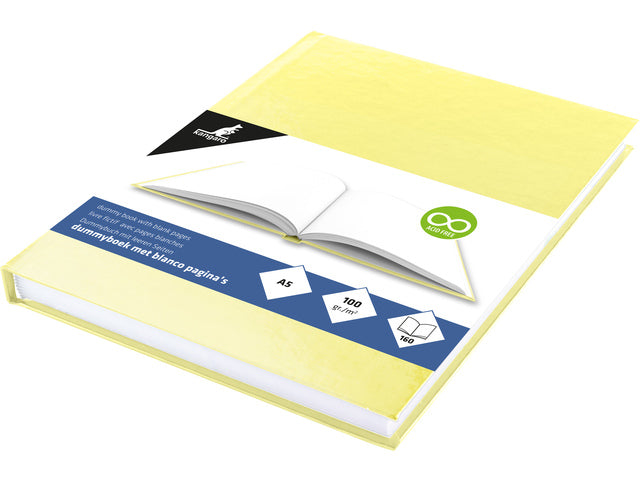 Dummyboek Kangaro A5 geel pastel harde kaft 80 blad blanco 100 gram