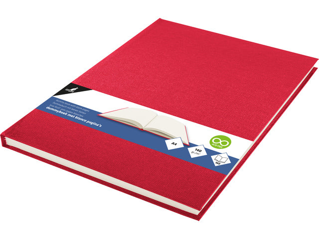 Dummyboek Kangaro A4 blanco 80 vel, rood linnen kaft