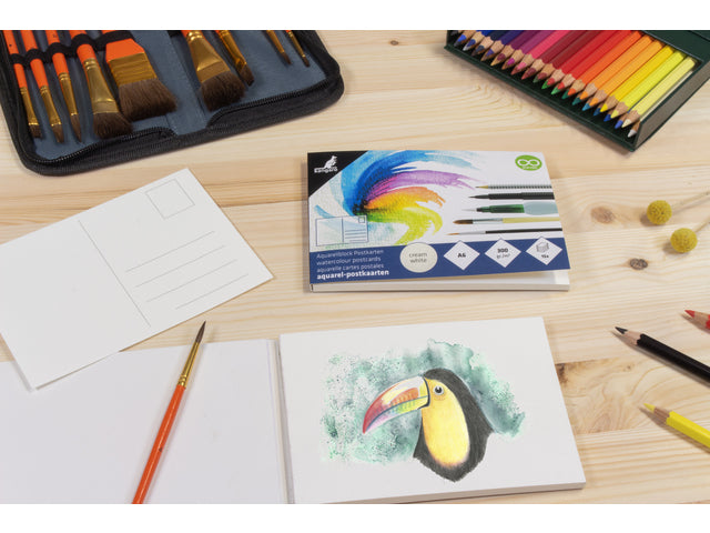 Postkaarten Kangaro blok 15 vel 300 grams aquarelpapier, A6, blanco ansichtkaarten
