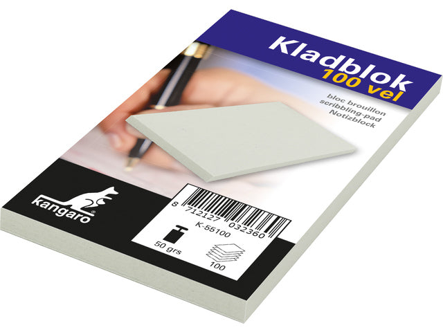 Kladblok Kangaro 6,75cm x 11,0cm 100 vel, krimp à 20 stuks