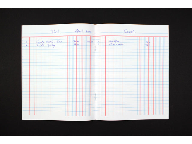 Boekhoudschrift Kangaro 40 bladzijden, 165x210mm zwart, 70 grams chloorvrij papier
