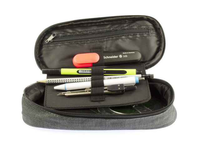 Etui Kangaro met inleg donker grijs ca 22x5x9cm