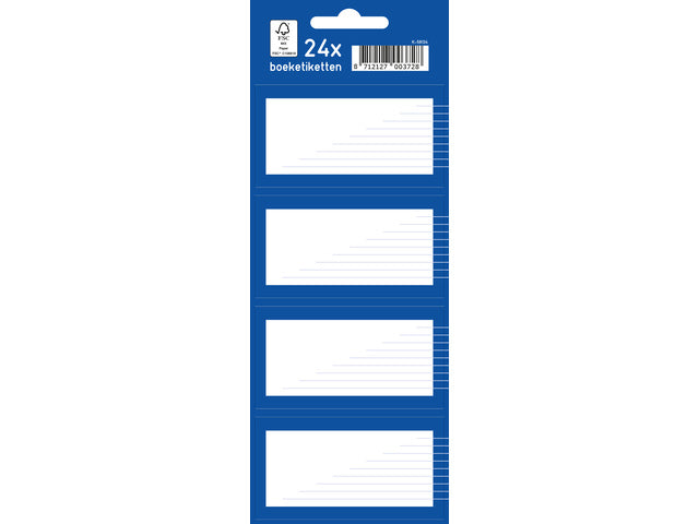 Boeketiket Kangaro 24 etiketten 6 vellen van 4 stuks blauw