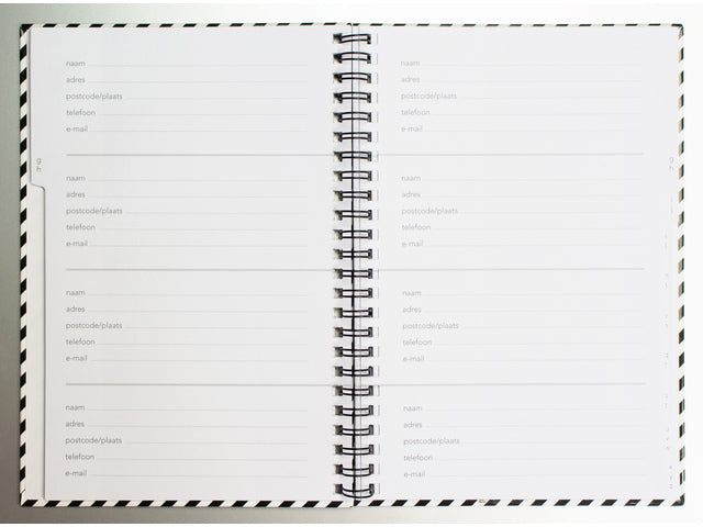 Adresboek Kangaro A5 Hardcover, Spirale, 80 Seiten