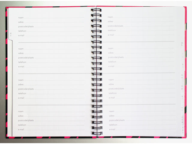 Adresboek Kangaro A5 Hardcover, Spirale, 80 Seiten