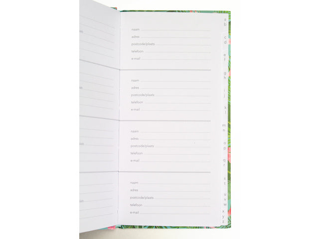 Adresboek Kangaro 9,5x18cm hardcover met elastieksluiting 80 pagina's