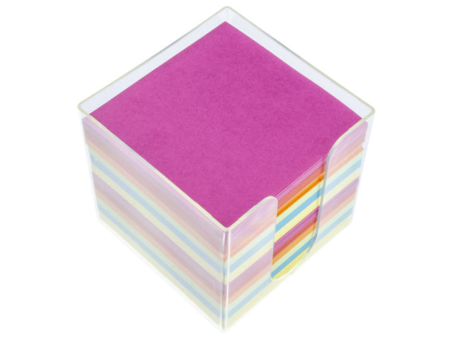 Memokubus met inhoud Kangaro 9,5x9,5x9,5cm 700 vel assorti kleuren