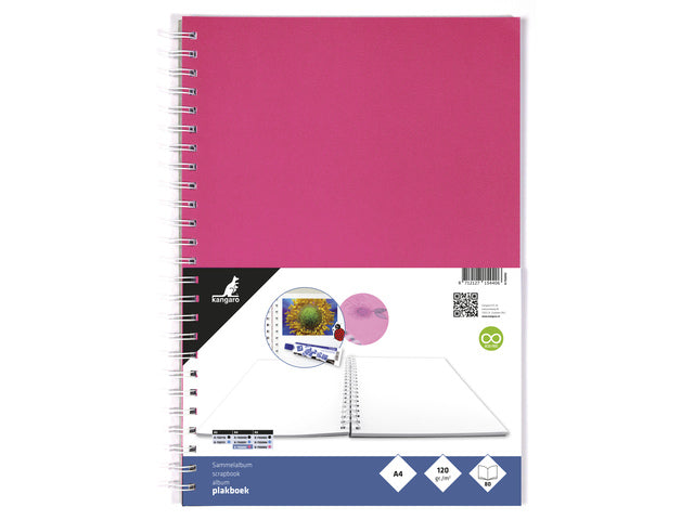 Plakboek Kangaro A4+ 120 gram 40 vel, voorkant roze