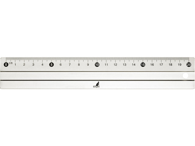 Liniaal Kangaro aluminium 20 cm