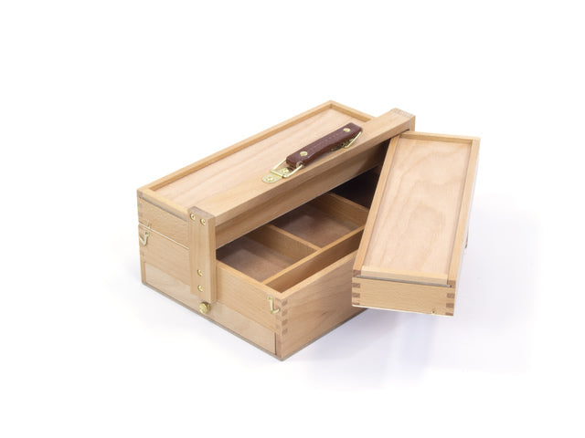 Multifunctionele gereedschapskist Kangaro 3 lagen, 4 laden beukenhout met handvat 23,5x13x34cm