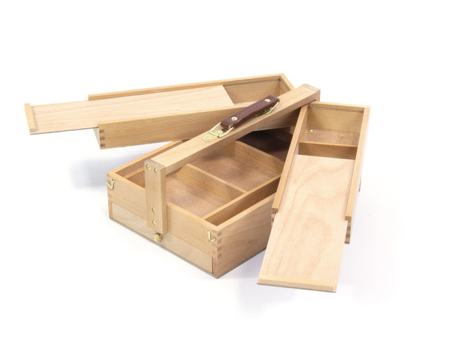 Multifunctionele gereedschapskist Kangaro 3 lagen, 4 laden beukenhout met handvat 23,5x13x34cm