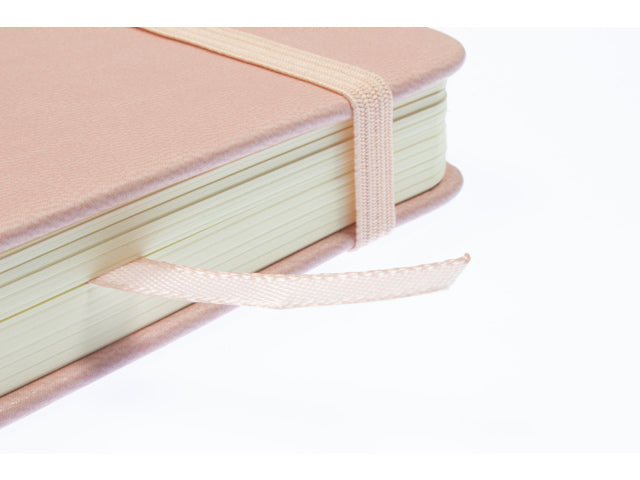 Schetsboek Kangaro 12x12cm oud roze PU hardcover 80 blad 140 grams roomwit papier met elastiek en lint