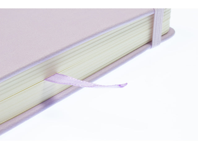 Schetsboek Kangaro 12x12cm violet PU hardcover 80 blad 140 grams roomwit papier met elastiek en lint