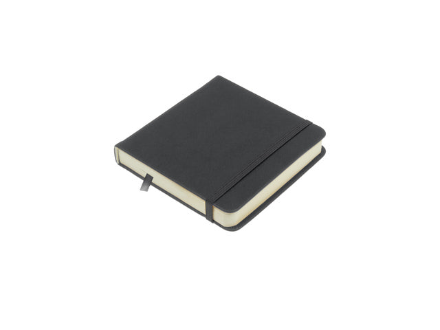 Schetsboek Kangaro 12x12cm koudgrijs PU HC 80 vel 140gr roomwit met elastiek en lint