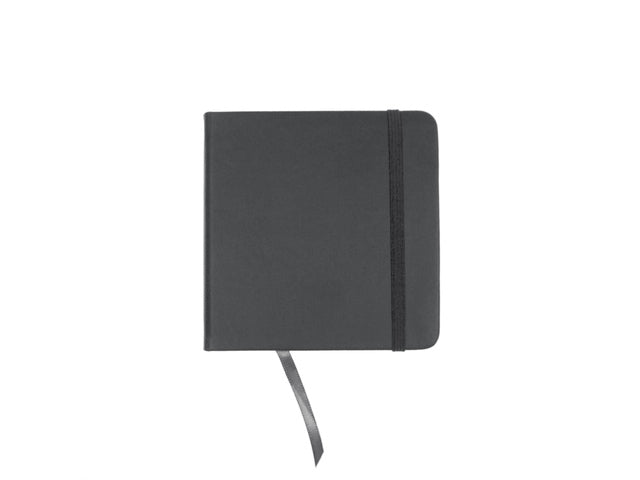 Schetsboek Kangaro 12x12cm koudgrijs PU HC 80 vel 140gr roomwit met elastiek en lint